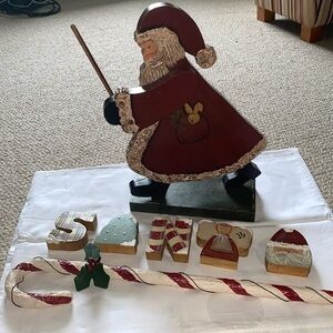 Painted wood Christmas Decorations